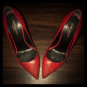 Red YSL Pumps size 39.
